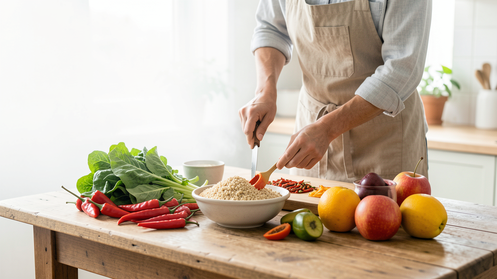 Editorial image illustrating Building a 3-Cheese Roux with Ghost Pepper Powder