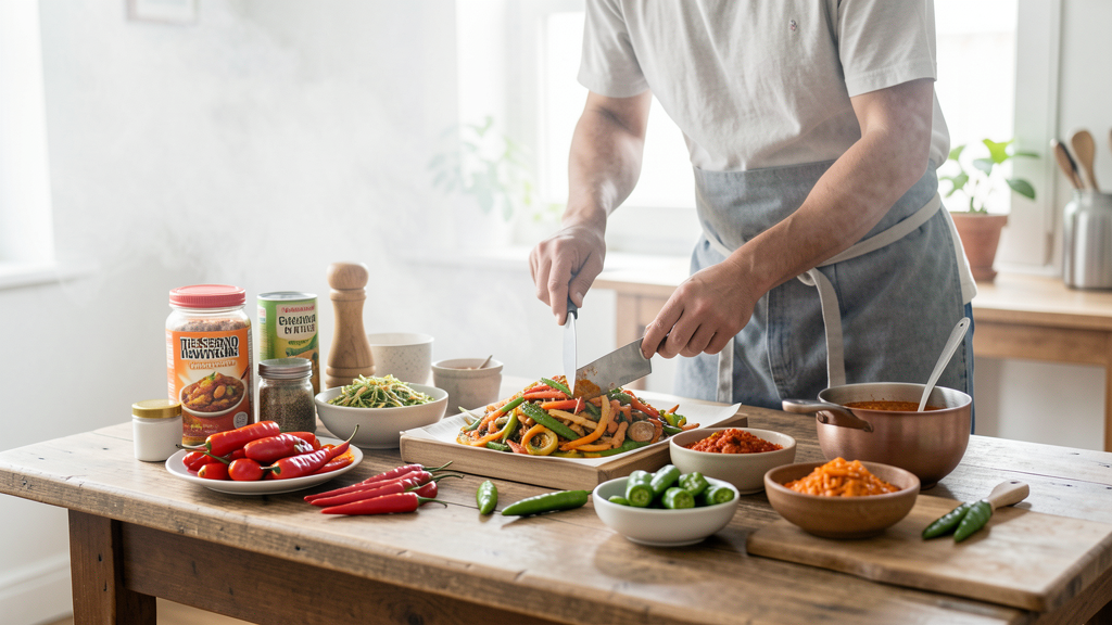 Editorial image illustrating The Serrano Switch: Will Mexican Heat Ruin a Thai Stir-Fry?