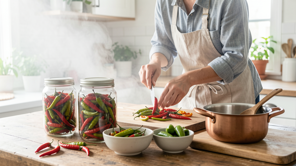 Editorial image illustrating Freezing Whole Chilies vs. Chopping First: Cellular Damage and Long-Term Flavor