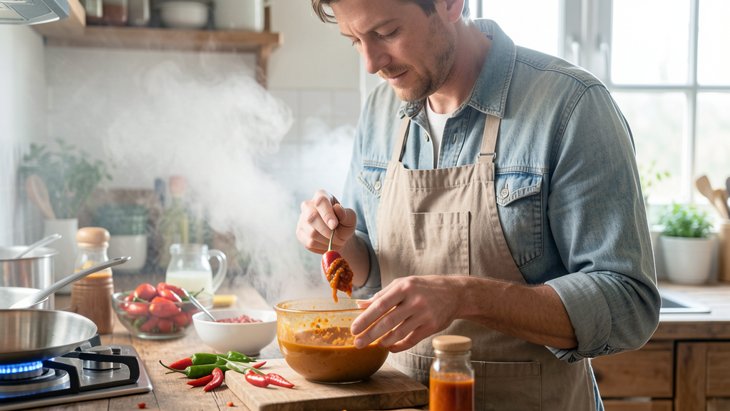 Editorial image illustrating The Story of My Separated Hot Sauce and How Xanthan Gum Saved It