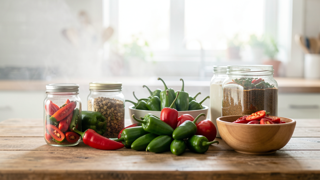 Editorial image illustrating Why Green Jalapeños Turn Red and How Their Heat Changes